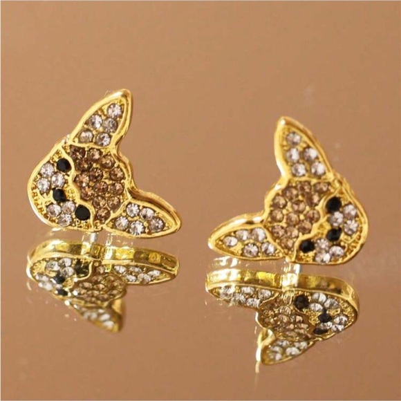 Cubic Zirconia Chihuahua Earrings, Chihuahua Studs, Chihuahua Dog Earrings - Picture 5 of 7